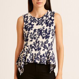 BCBGMaxAzria | High Low Tank Top | Blue Floral | SM